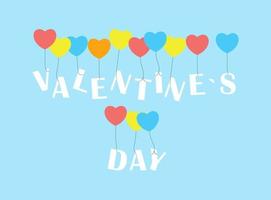 Valentines Day background Romantic composition with text and balloons vector