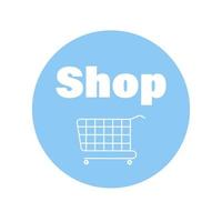 Shop icon with trolley. Support small business vector