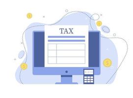 Online Tax payment, Income Tax return, Income tax calculation vector