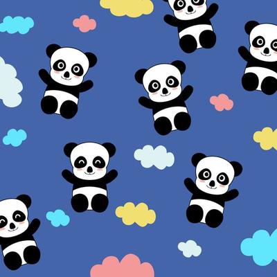 Vector seamless pattern with cute baby panda character 18728641 Vector Art  at Vecteezy