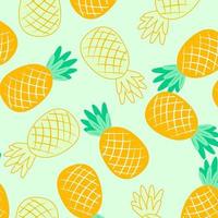 Vector seamless pattern with pineapples simple flat background