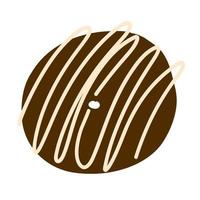 Donut in cartoon style. Vector illustration isolated on white background.