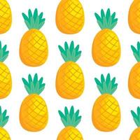 Vector seamless pattern with pineapples simple flat background