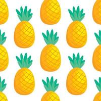 Vector seamless pattern with pineapples simple flat background