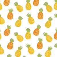 Vector seamless pattern with pineapples simple flat background