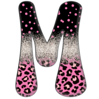 Half Leopard black and Pink Clipart png