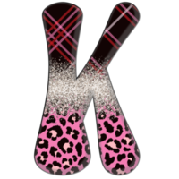 Half Leopard black and Pink Clipart png