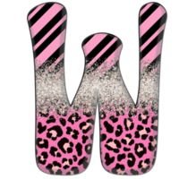 Half Leopard black and Pink Clipart png