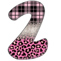 Half Leopard black and Pink Clipart png