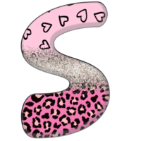 halv leopard svart och rosa ClipArt png