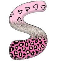 halber Leopard schwarz und rosa Cliparts png