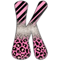 Half Leopard black and Pink Clipart png