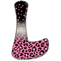 halv leopard svart och rosa ClipArt png