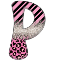 Half Leopard black and Pink Clipart png