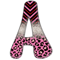 Half Leopard black and Pink Clipart png