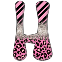 Half Leopard black and Pink Clipart png