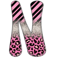 Half Leopard black and Pink Clipart png