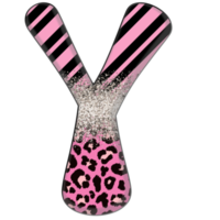 Half Leopard black and Pink Clipart png