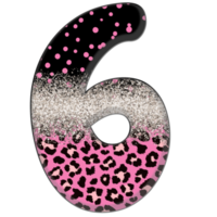 Half Leopard black and Pink Clipart png