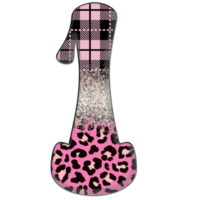 Half Leopard black and Pink Clipart png