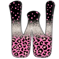 Half Leopard black and Pink Clipart png