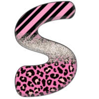 Half Leopard black and Pink Clipart png