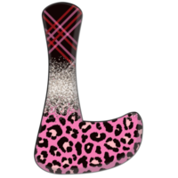 Half Leopard black and Pink Clipart png