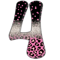 Half Leopard black and Pink Clipart png