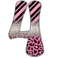 medio leopardo negro y rosa clipart png