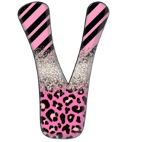 Half Leopard black and Pink Clipart png