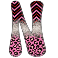 Half Leopard black and Pink Clipart png