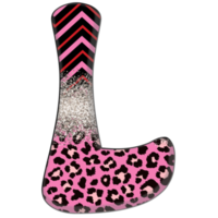 Half Leopard black and Pink Clipart png