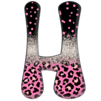 Half Leopard black and Pink Clipart png