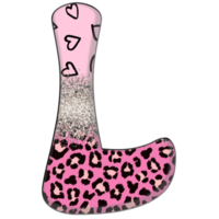 Half Leopard black and Pink Clipart png