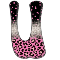 medio leopardo negro y rosa clipart png