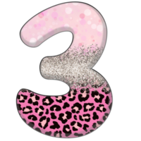 Half Leopard Black and Pink Number png