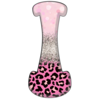 Half Leopard black and Pink Clipart png