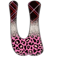 Half Leopard black and Pink Clipart png