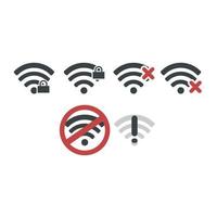 ilustración de desactivación de señal wifi en vector para logotipo o icono