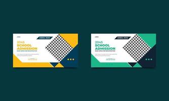Back to school education admission open social media web banner and square banner template design. School admission social media web banner design. vector