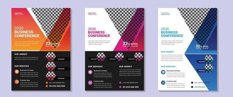 Business conference flyer design. Corporate Business Conference poster and flyer design layout template with nice background. vector illustration.