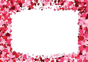 Red heart horizontal rectangle frame with space for text. Background for Valentine's Day or Weddings and Mother's Day vector