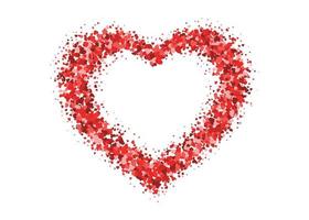 marco de rectángulo horizontal de corazón rojo con espacio para texto. fondo para el día de san valentín o bodas y día de la madre vector