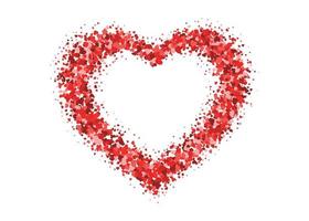 Red heart horizontal rectangle frame with space for text. Background for Valentine's Day or Weddings and Mother's Day vector