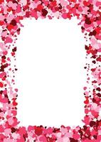 Red heart horizontal rectangle frame with space for text. Background for Valentine's Day or Weddings and Mother's Day vector