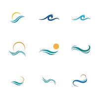 Water wave icon vector