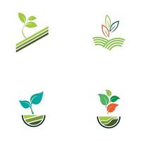 green plant farm vector logo concept