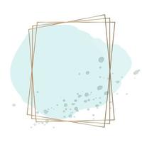 the frame template with blue watercolor effect in rustic style vector