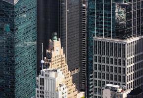 vista de pájaro del paisaje urbano de nueva york foto