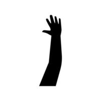 Raised hands icon vector. Hands up illustration sign. palm symbol or logo. vector